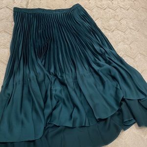 Club Monaco Teal Pleated Midi Skirt L